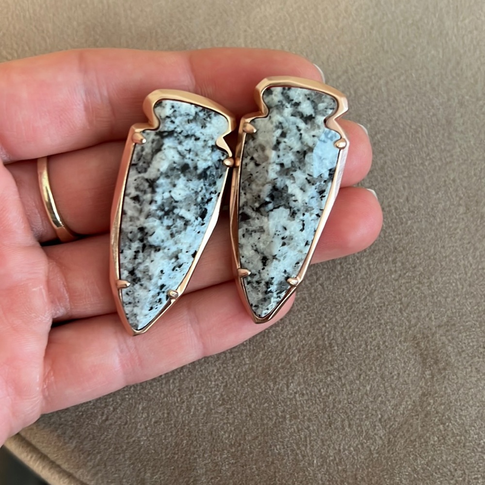 Chunky Rose Gold Marble Kendra Scott Studs